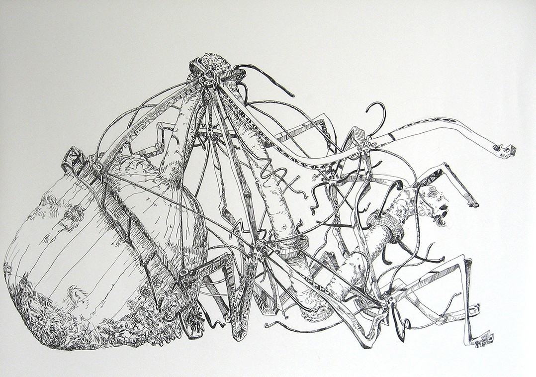 2. Dysfunctional Systems #14, ink on paper, 22” x 30” (2014)