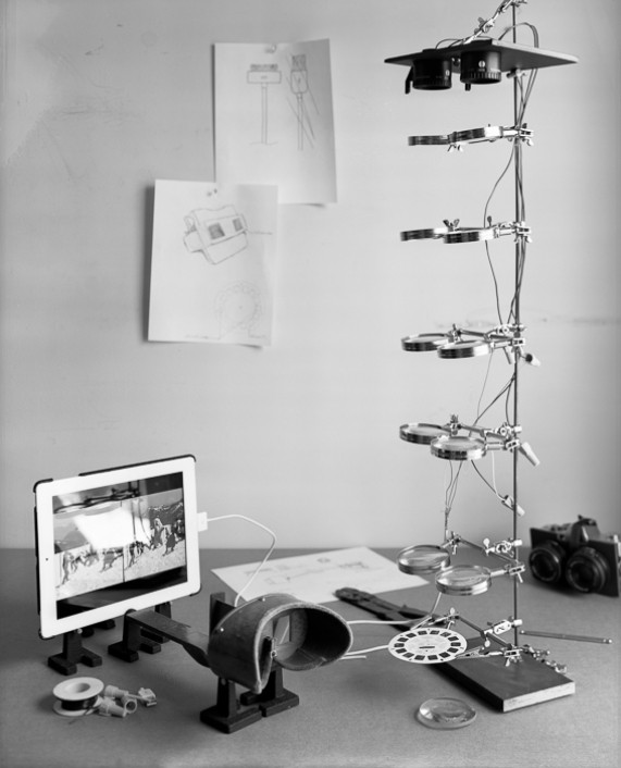 Exhibit photograph -various objects in black and white