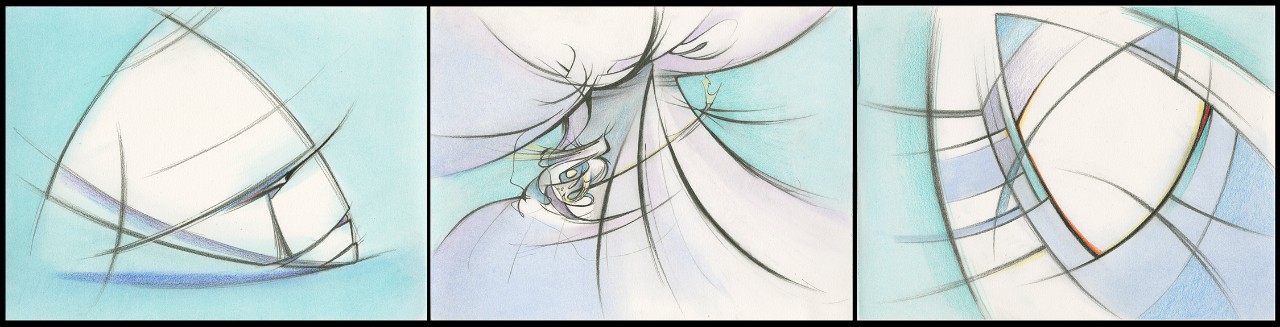 2. Architectonic Tetratych, colored pencil and pastel on paper, 8” x 40” (2016)