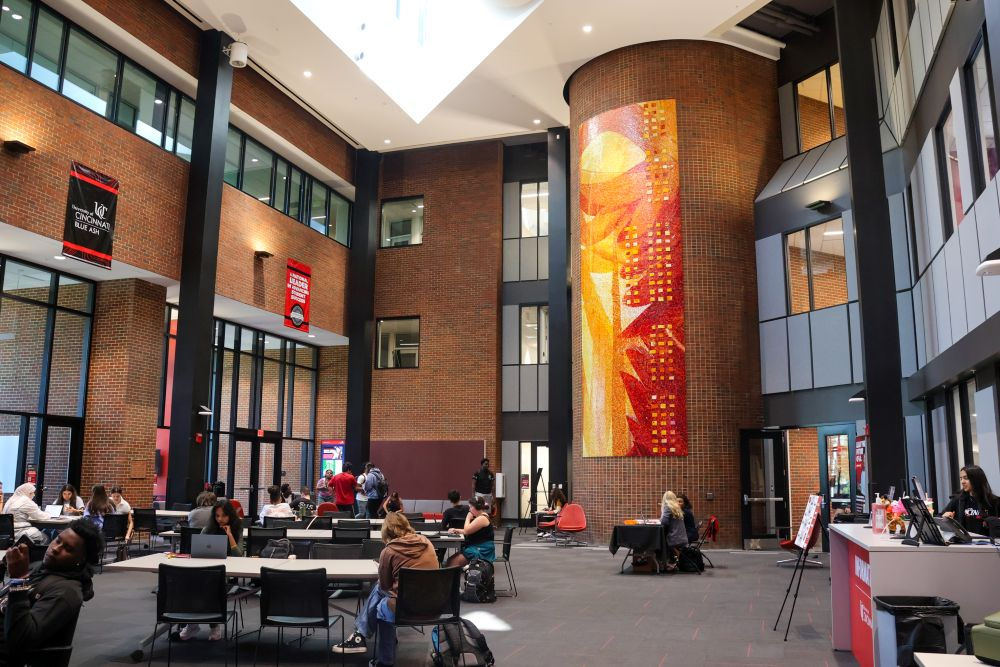 Muntz Hall gathering space panorama