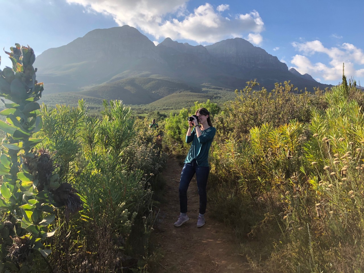 Emily Gross at a South African mountainside parl