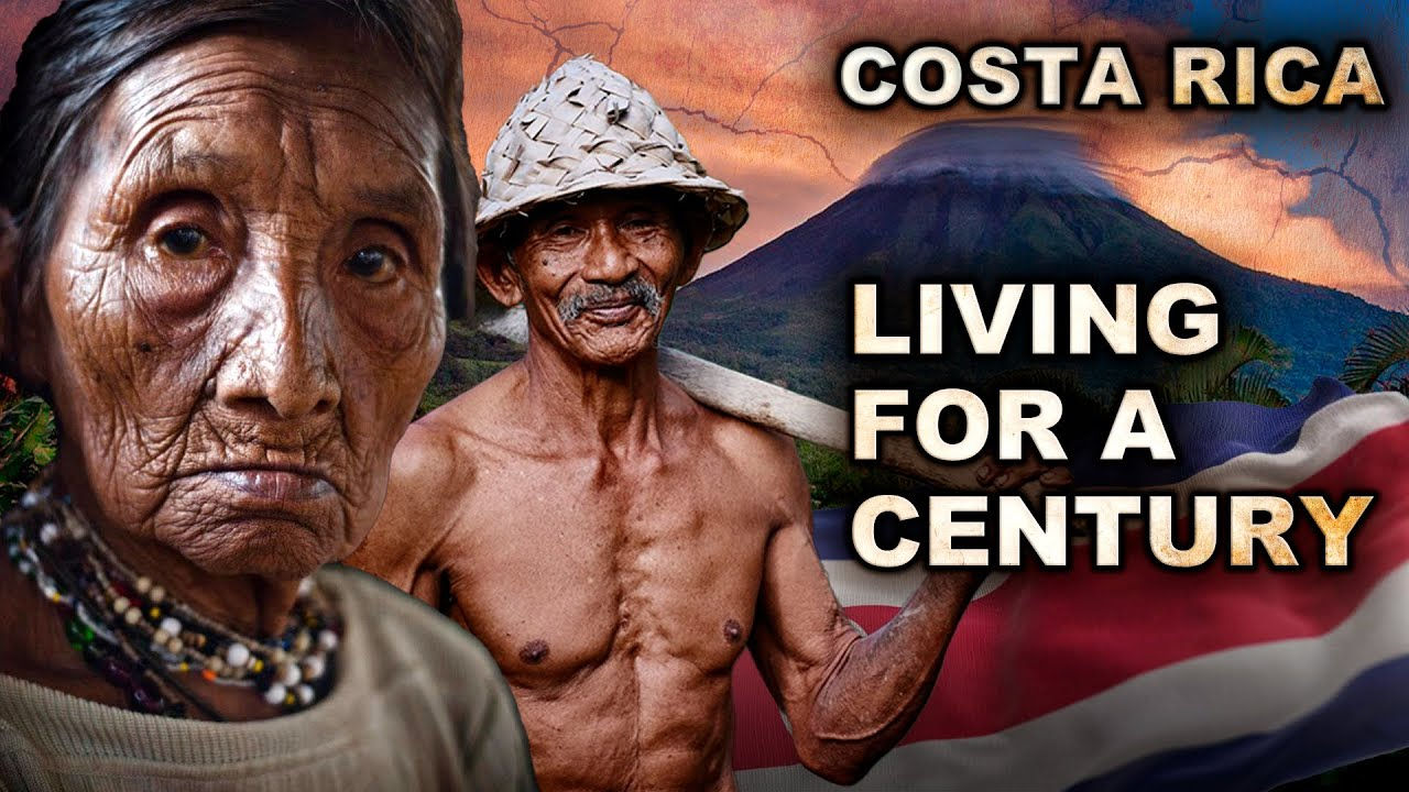 Cosa Rica Study abroad Living for a century flyer with two villagers and volcano