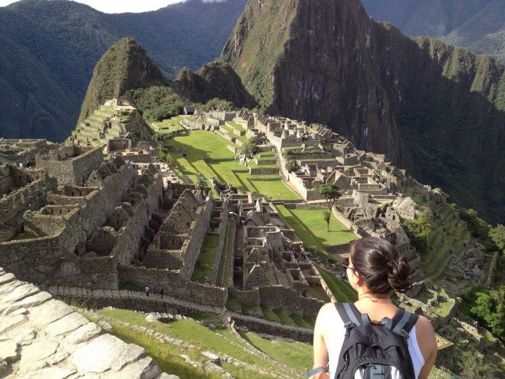 Carolina overlooking the ruins of Machu Picchu