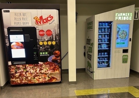 two vending machines in cafe