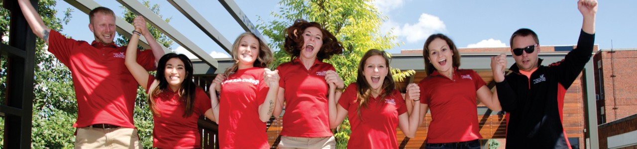 Student ambassadors celebrating success on campus