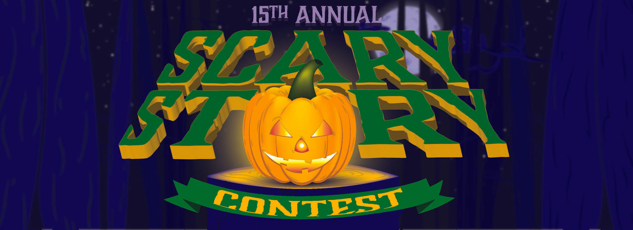 15th Annual Scary Story Contest header with jack-o-lantern